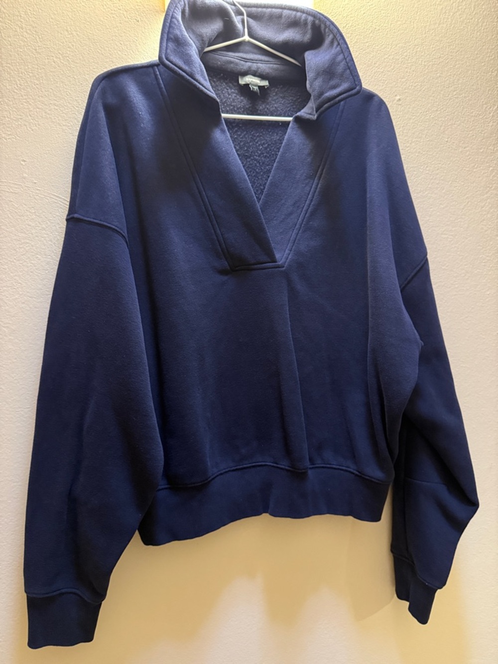 Express Navy Pullover Turtleneck Fleece Sweater